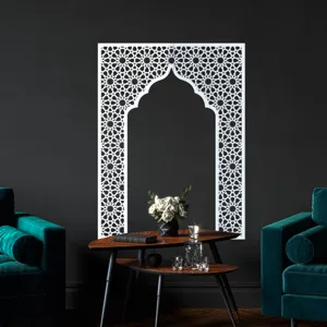 Islamic geometric wall sticker mihrab art decor panel for modern home living room interior design.
