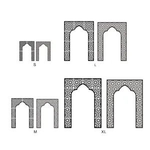 Islamic Middle Eastern arch wall sticker geometric pattern mirror acrylic decor set S M L XL