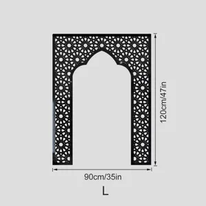 Islamic geometric pattern arched wall sticker Mihrab black decorative panel 90x120cm