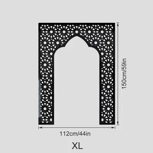 Detailed view of XL Islamic geometric arch wall sticker, showing dimensions 112x150cm.