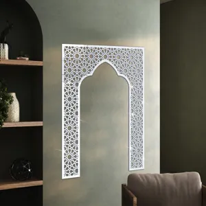 Islamic geometric arch mirror wall sticker Middle Eastern style for elegant home decor