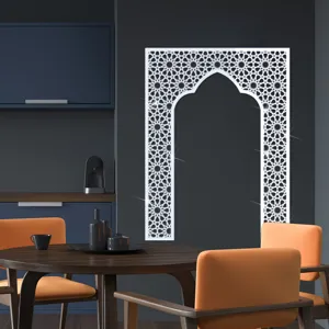 Middle Eastern style geometric arch acrylic wall sticker mirror home decor for living room