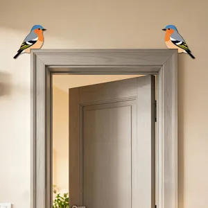 Adesivo angolare per porta in legno uccello decorazione murale carina per soggiorno casa