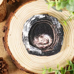 Wooden tree hole animal decorative magnetic sticker rustic home craft detail view