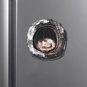 Tree hole snake fridge magnet decorative magnetic craft home decor refrigerator ornament