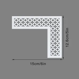 Adesivo murale d'angolo in acrilico stile mediorientale con design geometrico, 15x12,6 cm.