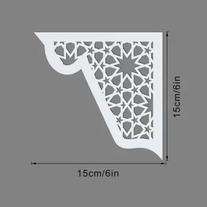 Adesivo murale decorativo angolare geometrico in acrilico, design islamico a stella, 15 cm