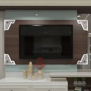 Adesivi angolari decorativi in acrilico stile mediorientale per porte e pareti, design geometrico cavo.