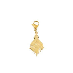 Stainless Steel Feather Pendant Golden Color DIY Jewelry Making Charm Accessories