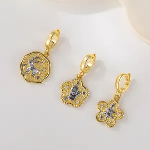 Weihnachten Serie 18k vergoldet Elch Weihnachtsbaum Anhänger DIY Schmuck Zubehör Set