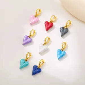 Pendentifs Étoile et Cœur en Émail d'Acier Inoxydable Mignon Couleur Bonbon Fermoir Multifonctionnel pour Bricolage Collier Bracelet Fabrication de Bijoux Accessoire