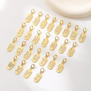 Pendentifs Lettres Dorées A-Z Zircone Initiale Étiquette Colliers Accessoires Bijoux DIY