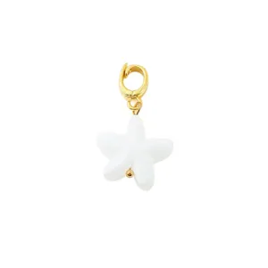 Pendente stella marina in vetro bianco con chiusura dorata accessorio gioielli DIY