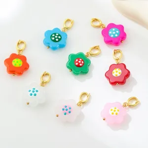 Ciondoli di fiori in vetro colorato DIY braccialetto collana charms accessori moda