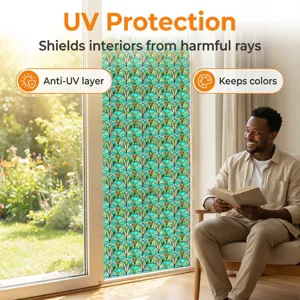 Decoratieve 3D en reliëf raamfolie voor privacy, UV-bescherming en kleurrijke decoratie.