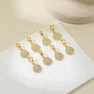 Gold paved letter charm pendant sparkling rhinestones chic DIY jewelry accessory detail view