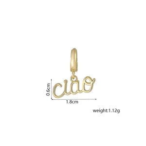 Gold ciao letter pendant charm alloy diy fashion jewelry accessory lightweight chic design