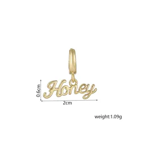 Gold Color Honey Letter Pendant Fashion DIY Jewelry Accessory 2cm Size Chic Charm.