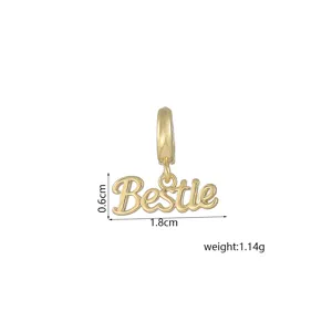 Gold Bestie letter pendant DIY fashion jewelry charm accessory minimalist daily wear chic.