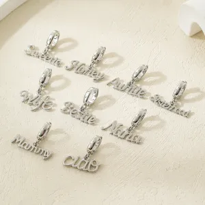 Silver English word metal pendants DIY fashion accessories exquisite detail view
