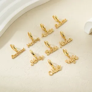 Gold-plated English word pendant charms DIY accessories fashion jewelry necklace bracelet findings