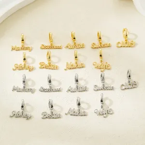 DIY Jewelry Making Word Pendants Gold Silver Plated Copper Letter Charms For Necklaces Bracelets Mommy Bestie Honey Wife Jewelry Finding Accessory