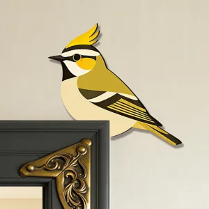 Adesivo angolare per porta in legno uccello decorazione murale carina per casa