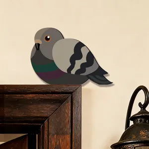 Adesivo murale angolo piccione in legno decorazione casa uccello carino cornice porta