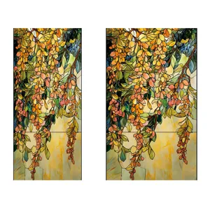 Stained glass window film floral decorative glass sticker for home decoration use