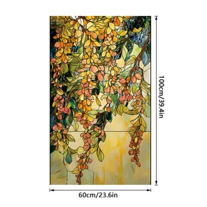 Stained glass window film static cling decorative sticker floral wisteria pattern 60x100cm