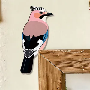 Adesivo angolare per uccelli in legno, accento murale decorativo per porte e finestre, bella casa.