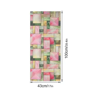 3D Geembossed Statische Raamfolie Geometrische Glassticker Decoratieve Folie 43x100cm