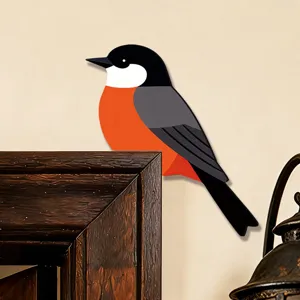 Adesivo angolare per porta in legno uccello decorazione murale per estetica della casa