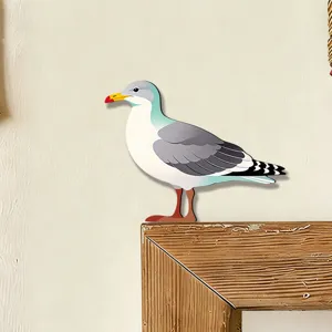 Adesivo in legno per angolo porta con gabbiano decorazione murale estetica per la casa