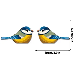 Coppia di adesivi angolari in legno cinciarelle adesivi murali decorativi 10x5.1cm