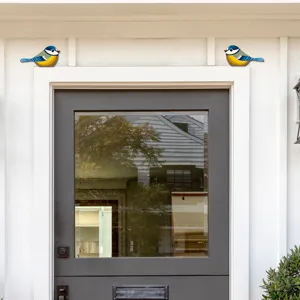 Adesivo per angolo porta uccello in legno arte murale decorativa per la casa 2pz