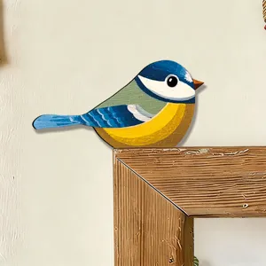Adesivo angolare per porta in legno uccello arte murale decorativa per la casa interna.