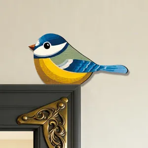 Uccello di legno adesivo per angolo porta decorazione murale estetica molto carina