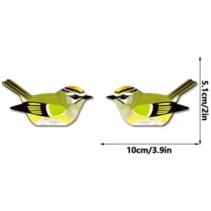 Adesivo murale uccello in legno decorazione angolo porta simpatico animale 10x5.1cm