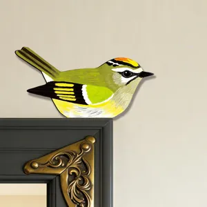 Adesivo per angolo porta uccello in legno decalcomania da muro decorativa per la casa.