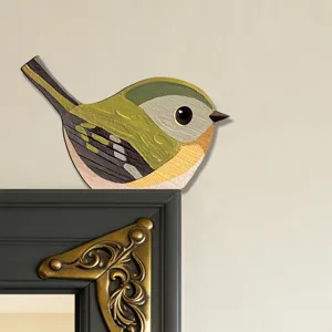 Adesivo angolare per porta con uccello in legno adesivo murale decorativo per interni casa utile