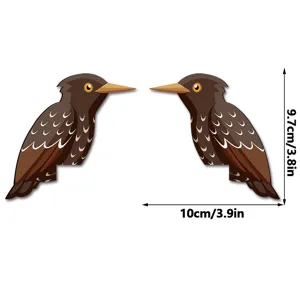 Adesivo angolare per porta in legno a forma di uccello, decorazione murale carina, set da 2.