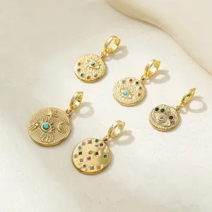 Gold Evil Eye Zircon Pendants Set Main View Display Stainless Steel Charm Jewelry DIY