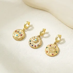 18K Gold Plated Evil Eye Zircon Pendants Stainless Steel Charm Necklace DIY Jewelry Making
