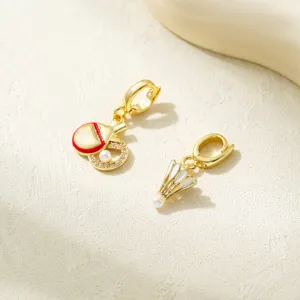 dijes colgantes de joyería DIY con temática deportiva chapados en oro 18K para collar