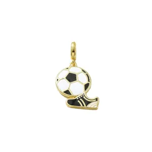 colgante charm de zapato de futbol de oro 18k accesorio de joyeria diy para collar