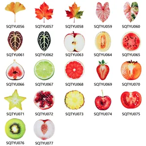 Acrylic transparent bookmark with diverse botanical leaf and fruit patterns, style variants.
