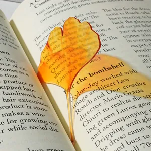 Transparent Acrylic Maple Leaf Bookmark Aesthetic Yellow Leaf Page Marker Cute Stationery For Reading School Supplies