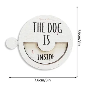 Wooden magnetic rotatable pet status sign home door reminder sign 7.6cm dog hanging sign