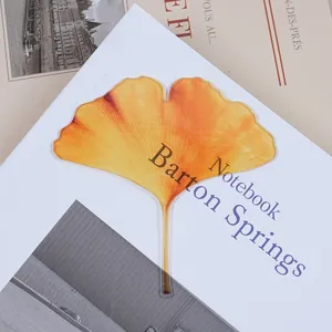 Translucent acrylic ginkgo leaf bookmark aesthetic book marker student reading stationery